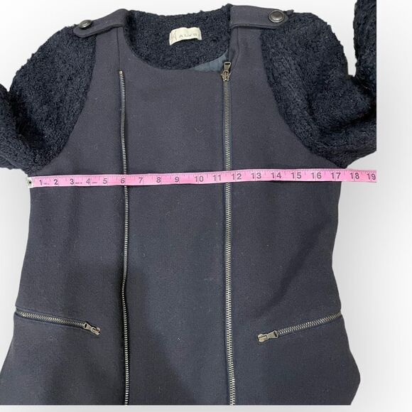 ALYSI Navy Blue Wool Blend Multi Zip Coat - Picture 13 of 15